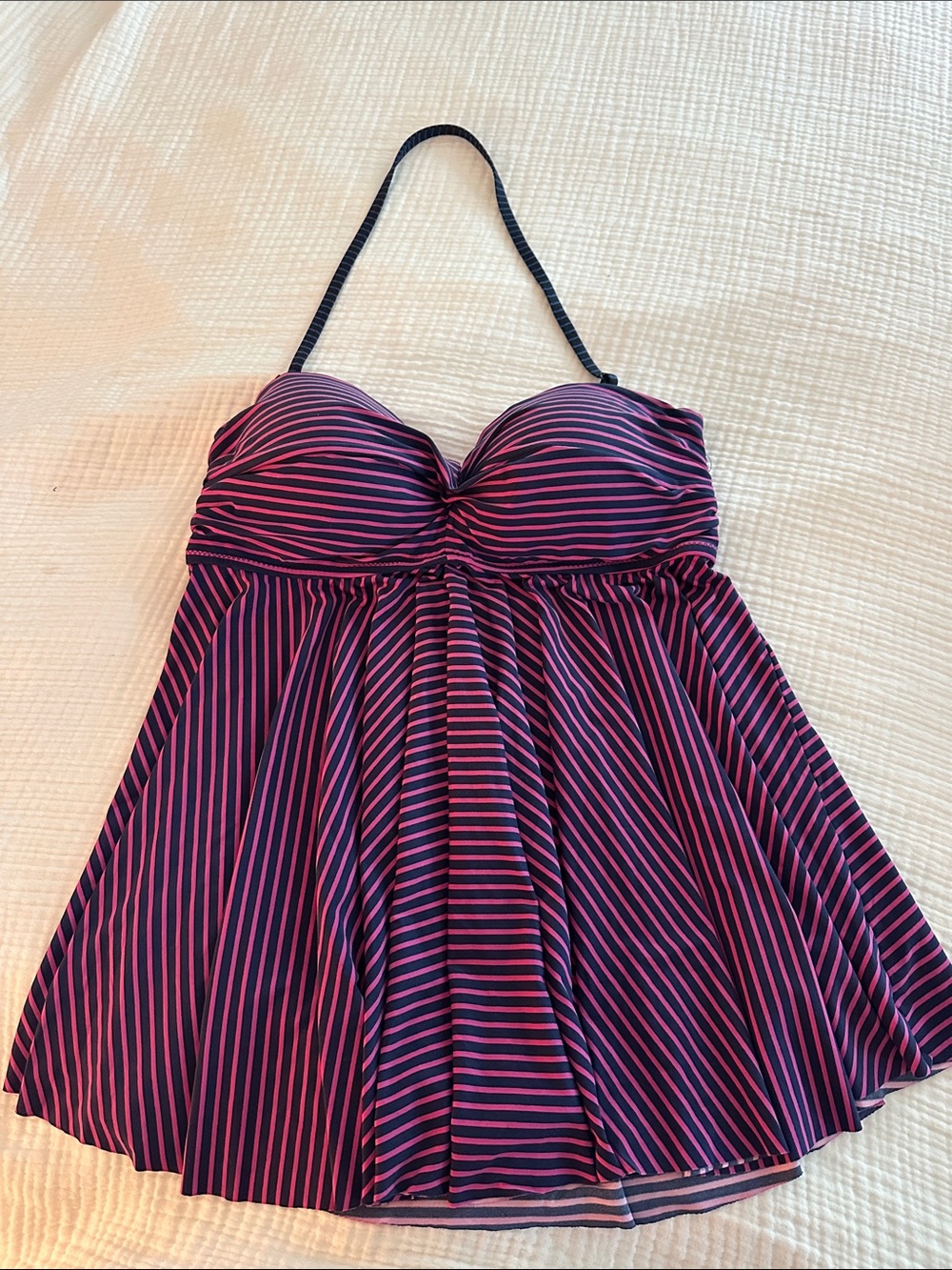 GAP Pink and Navy Striped Halter Maternity Swim Top